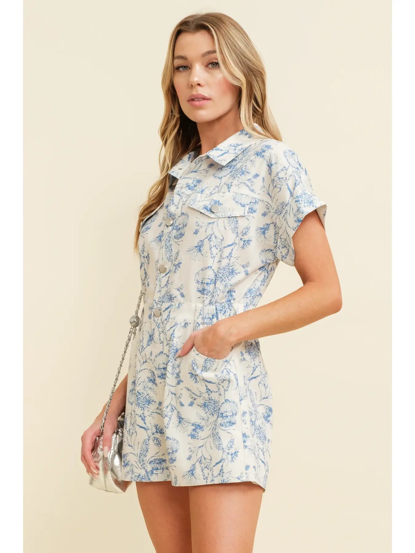 Floral Button Up Romper
