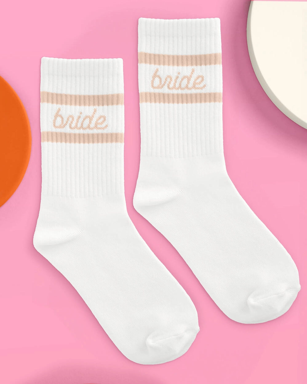 Beige Bride Tube Socks