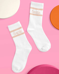 Beige Bride Tube Socks