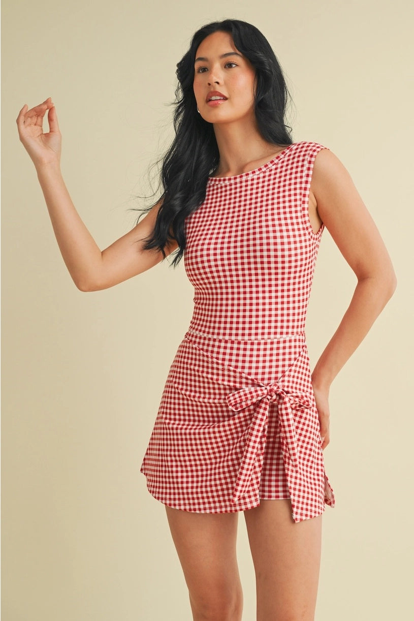 Gingham Red Athletic Wrap Dress – Jordan Ashleigh