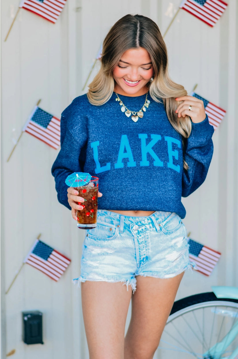 Lake Navy Knit Sweater