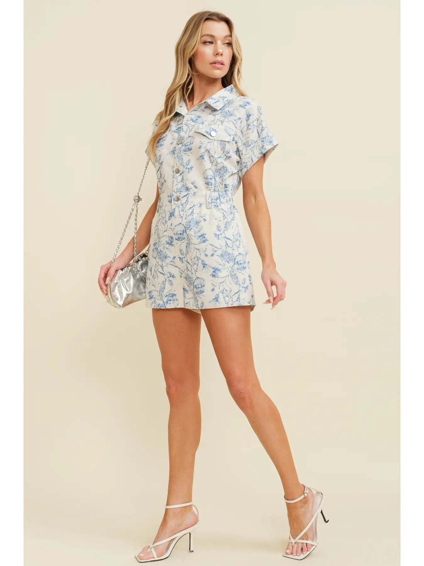 Floral Button Up Romper