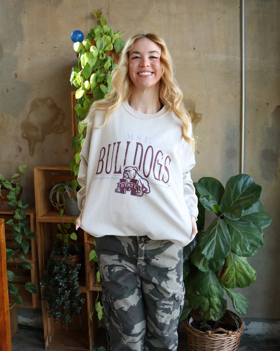 Mississippi State Bulldogs Distressed Sweatshirt