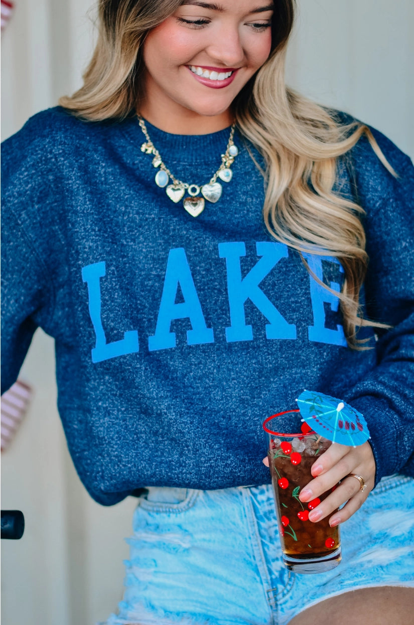 Lake Navy Knit Sweater