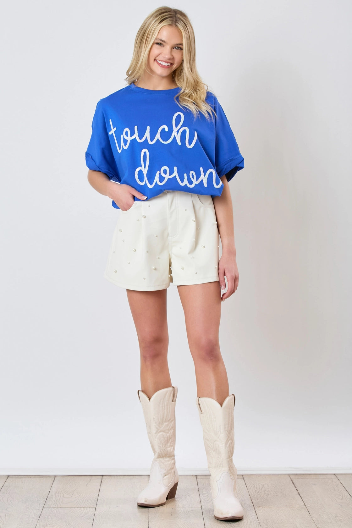 Royal Touch Down Sequin Top