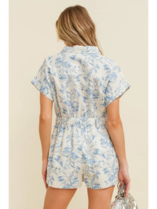 Floral Button Up Romper