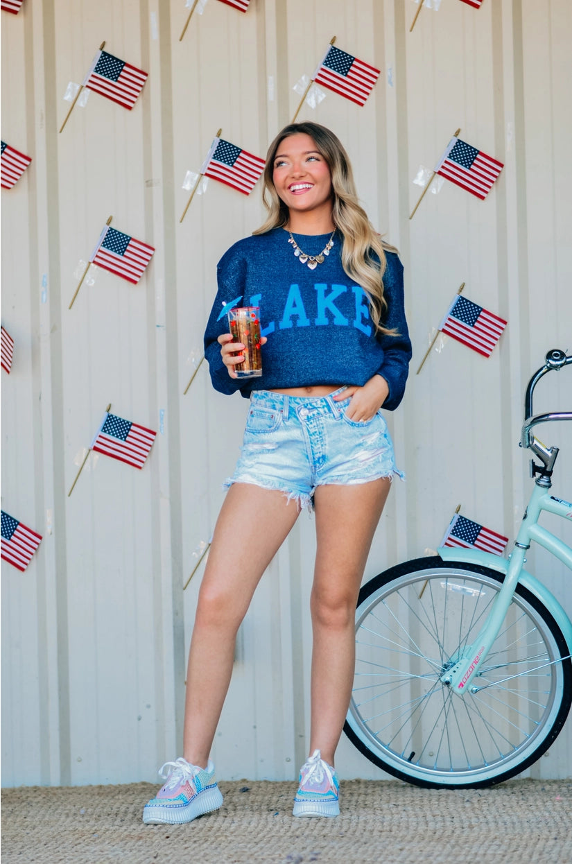 Lake Navy Knit Sweater