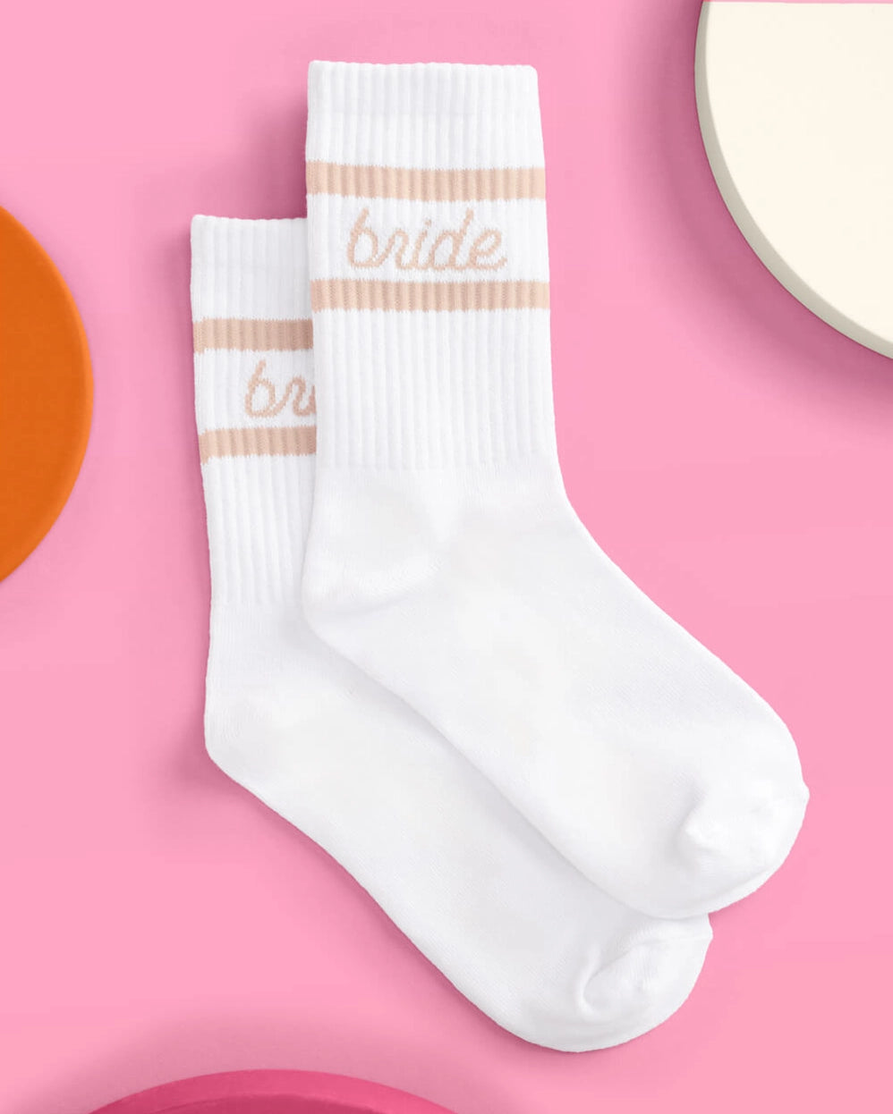 Beige Bride Tube Socks