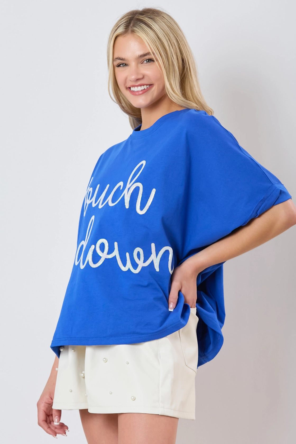 Royal Touch Down Sequin Top