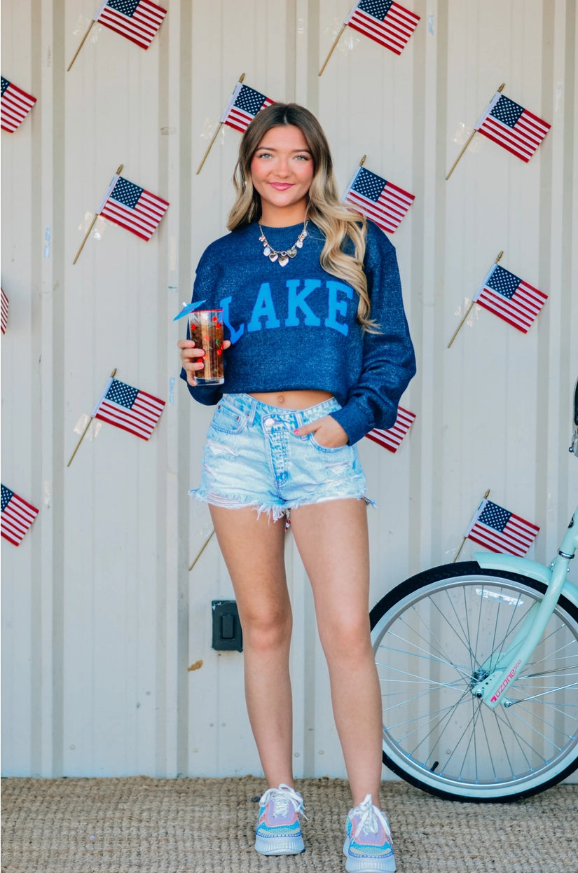 Lake Navy Knit Sweater