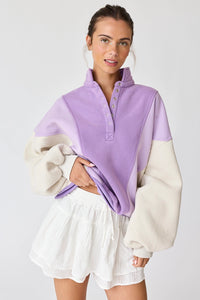 Emma Lavender Colorblock Pullover