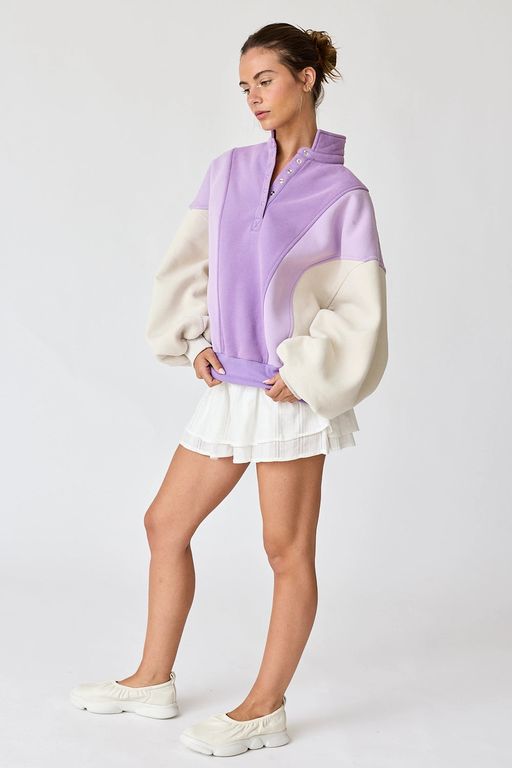 Emma Lavender Colorblock Pullover