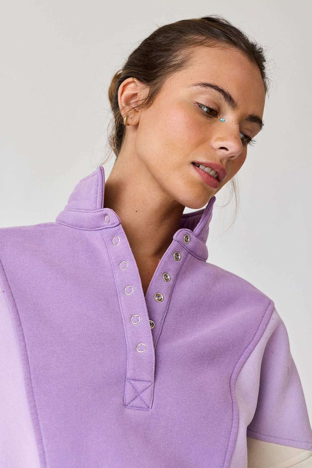 Emma Lavender Colorblock Pullover