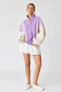 Emma Lavender Colorblock Pullover