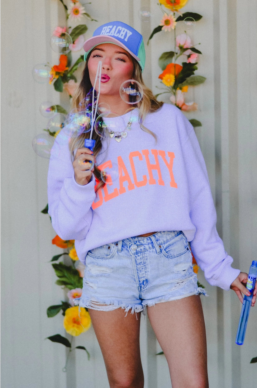Beachy Lavender Knit Sweater