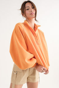 Piper Orange Collared Pullover