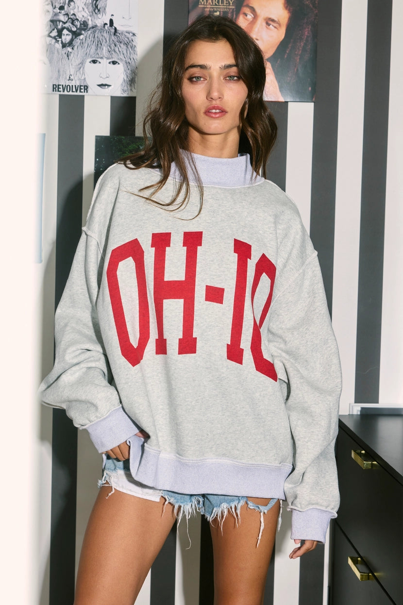 PREORDER Ohio Reversible Mock Neck Sweatshirt