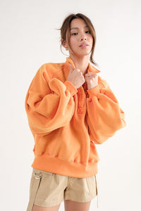 Piper Orange Collared Pullover