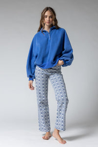 Piper Cobalt Snap Button Collared Sweater