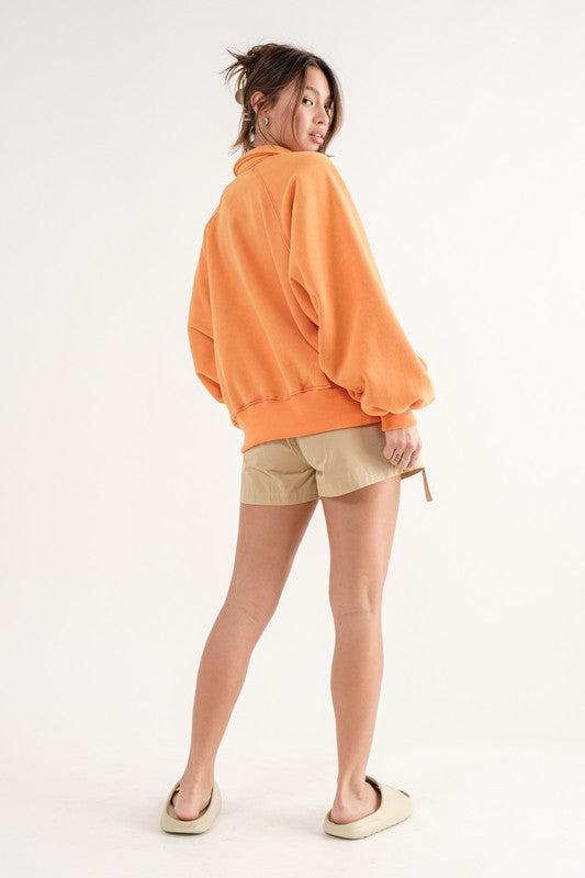 Piper Orange Collared Pullover