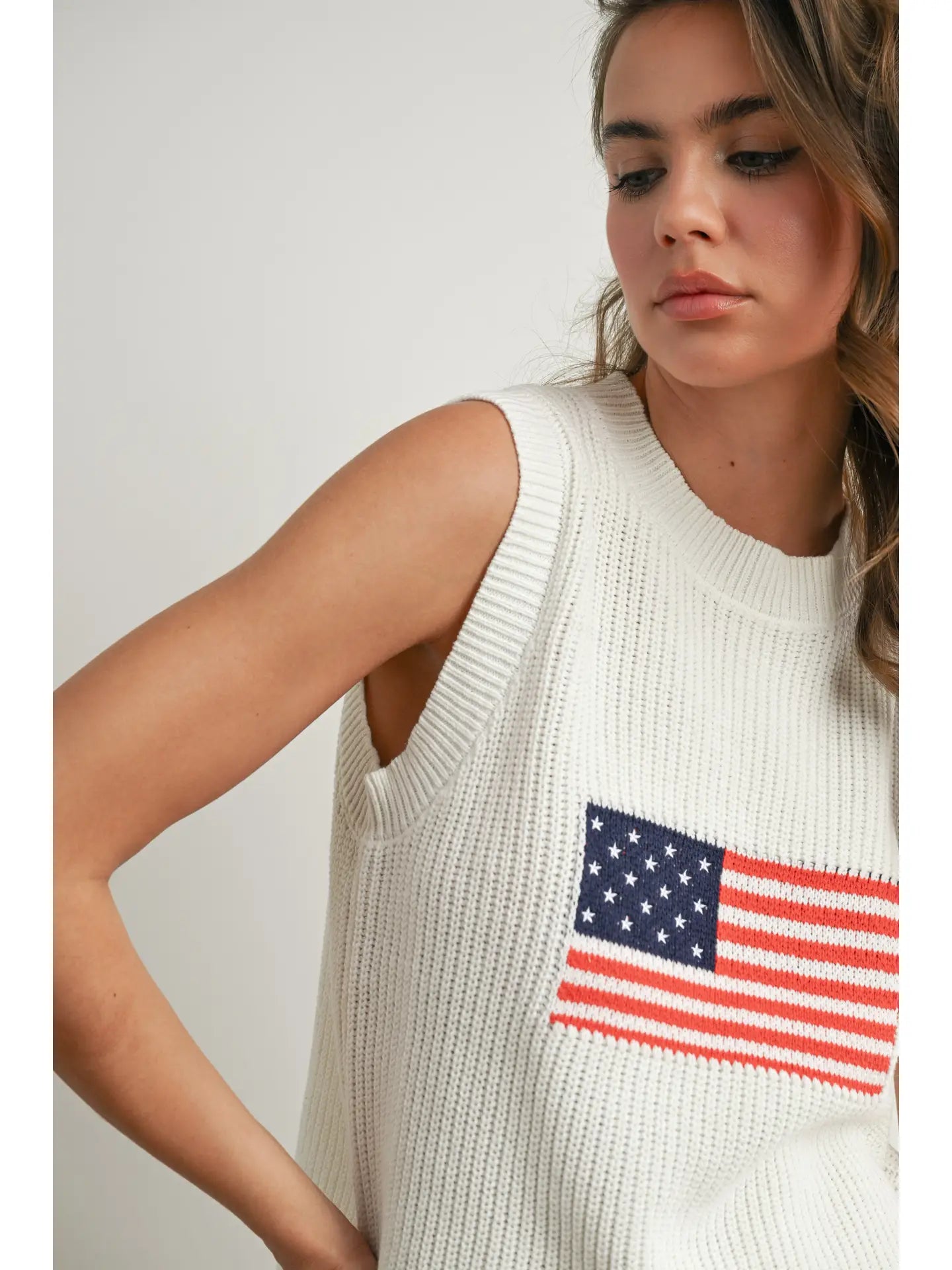 Flag Knit Sweater Tank