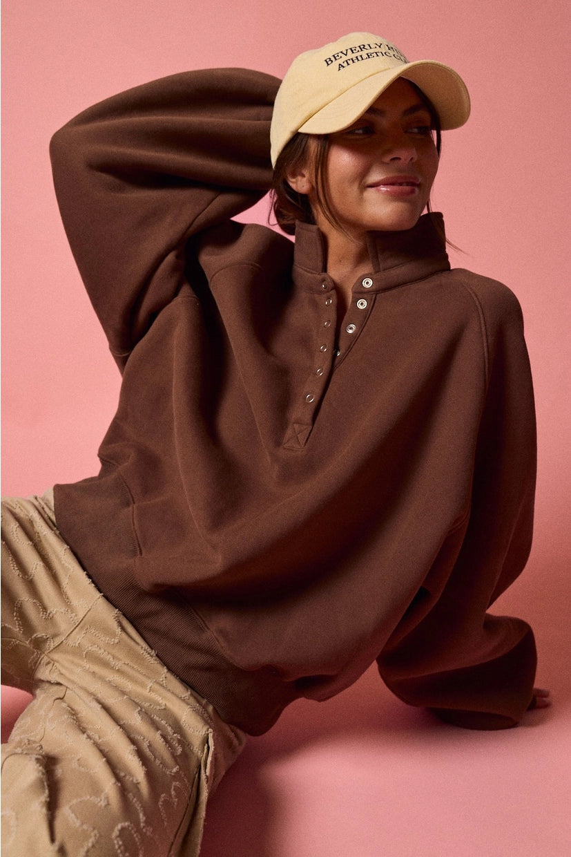 Piper Brown Collared Pullover