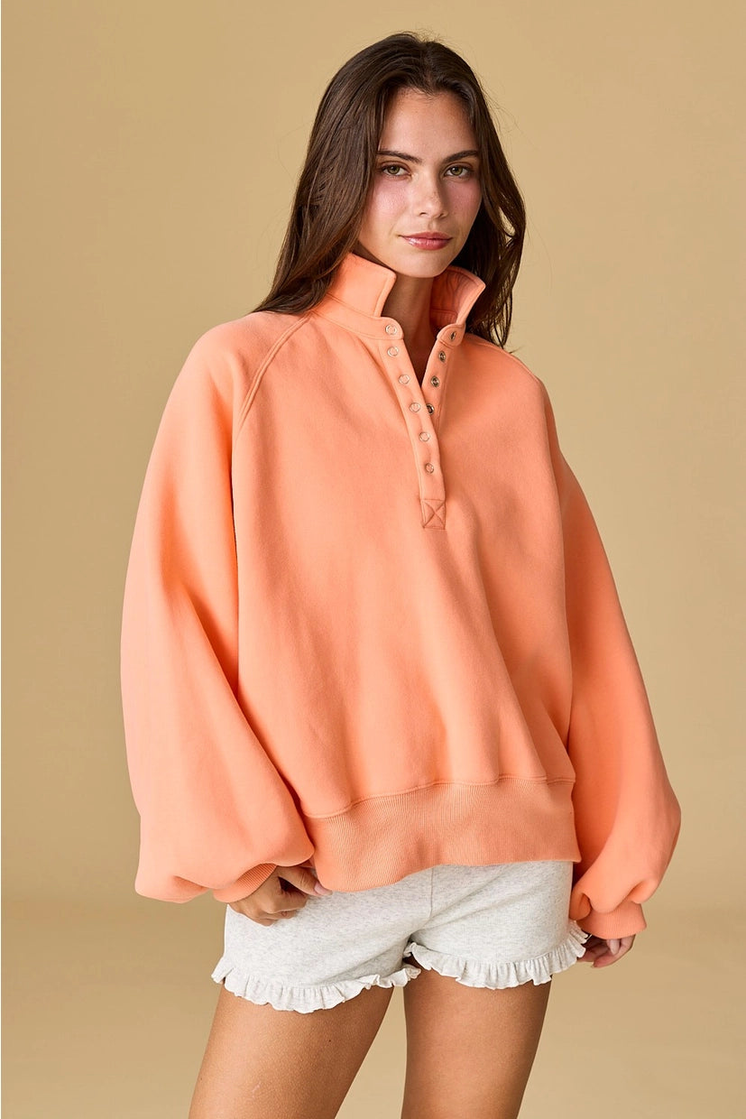 Piper Coral Collared Pullover