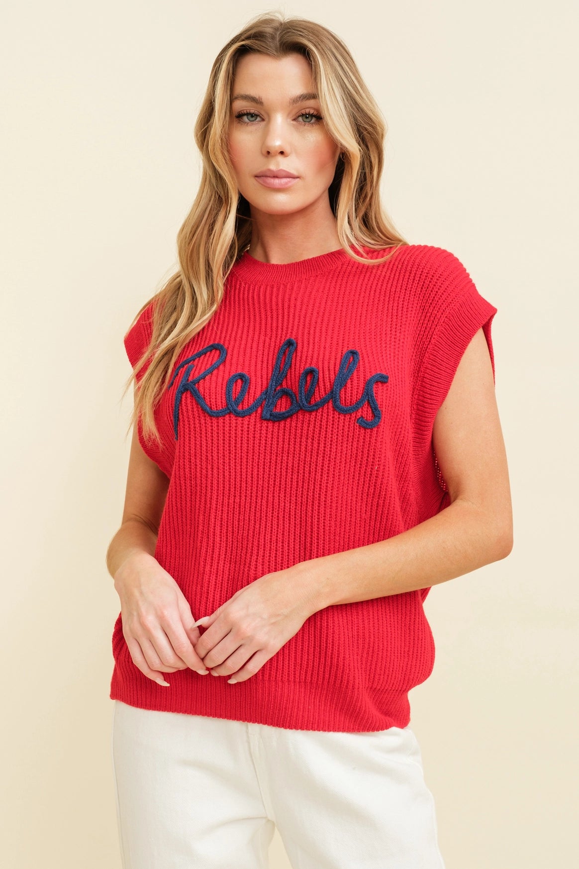 Ole Miss Embroidered Sweater Tank