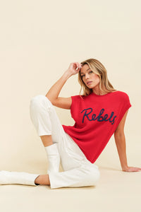 Ole Miss Embroidered Sweater Tank