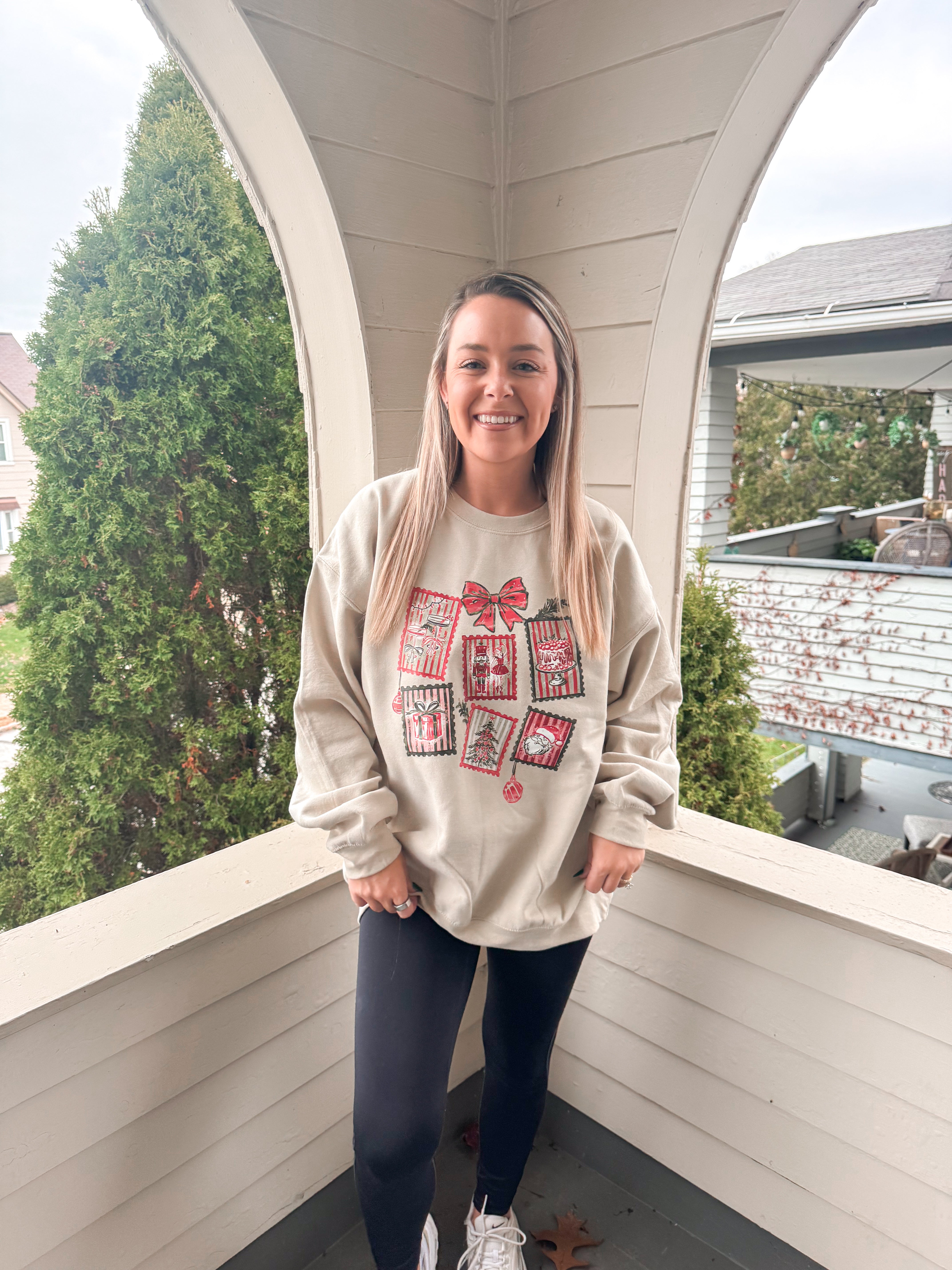 Christmas Stamp Holiday Sweatshirt