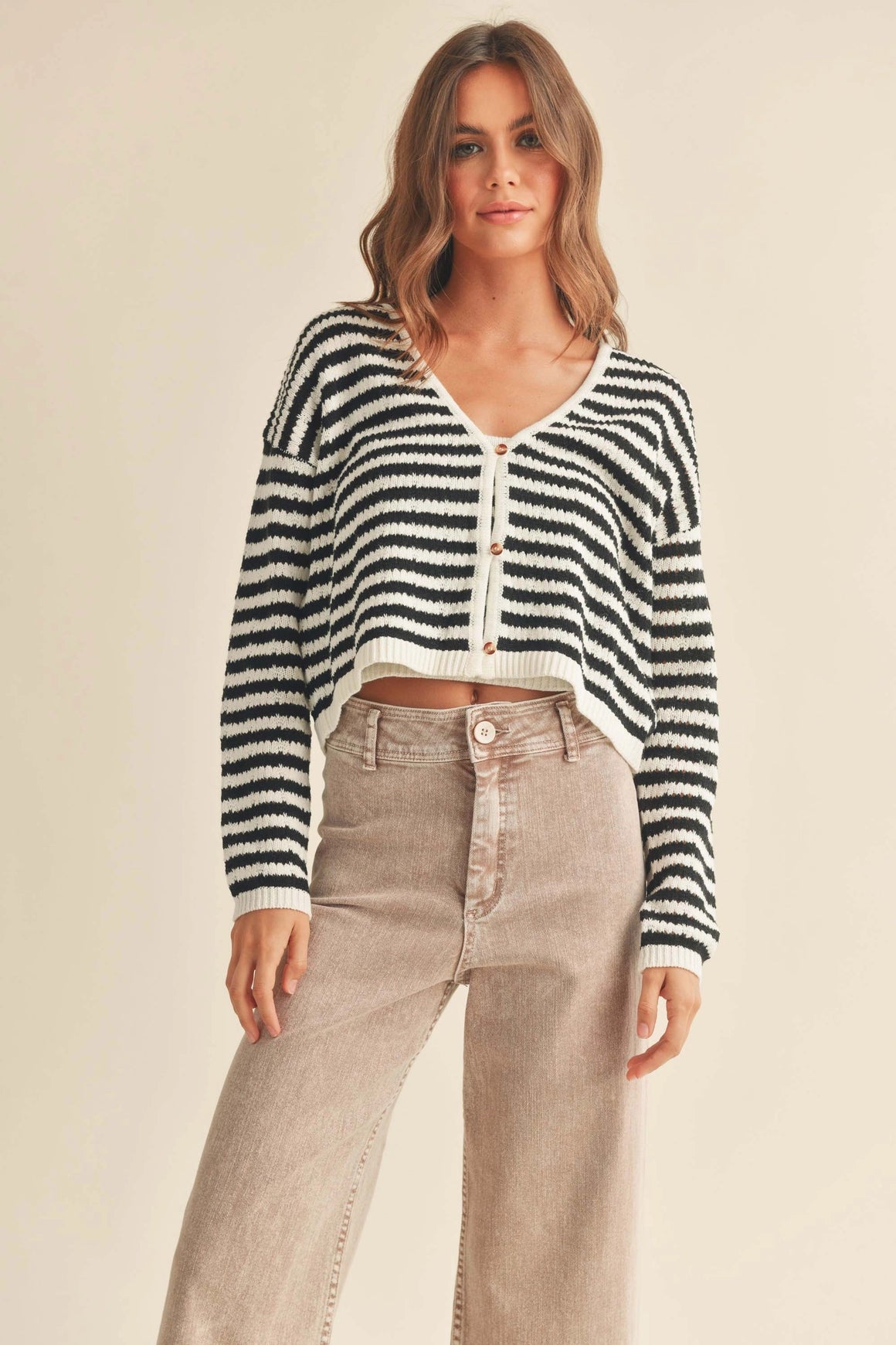 Noah Striped Crochet Cardigan