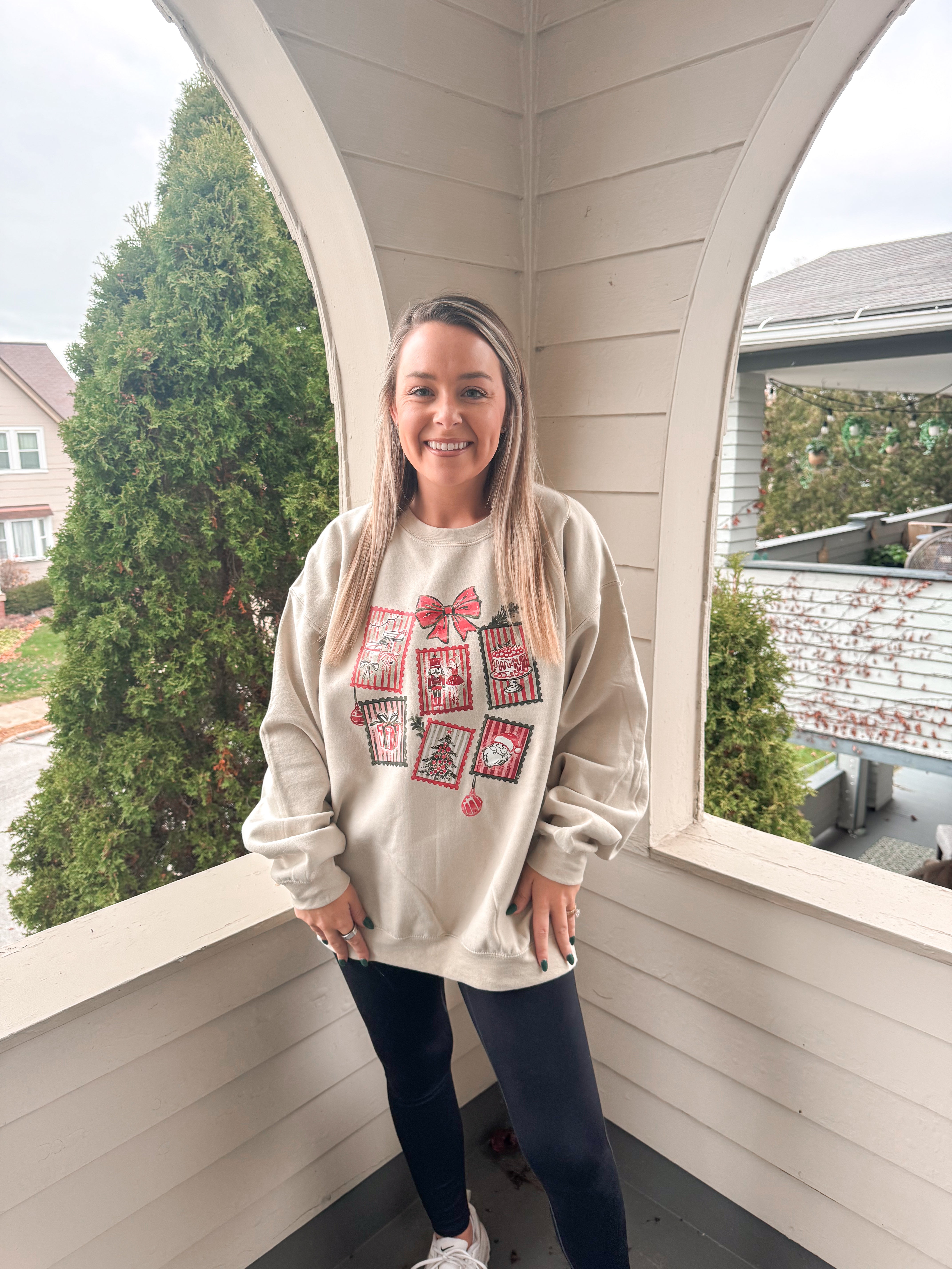 Christmas Stamp Holiday Sweatshirt