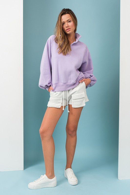 Piper Lavender Collared Pullover