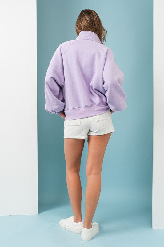 Piper Lavender Collared Pullover