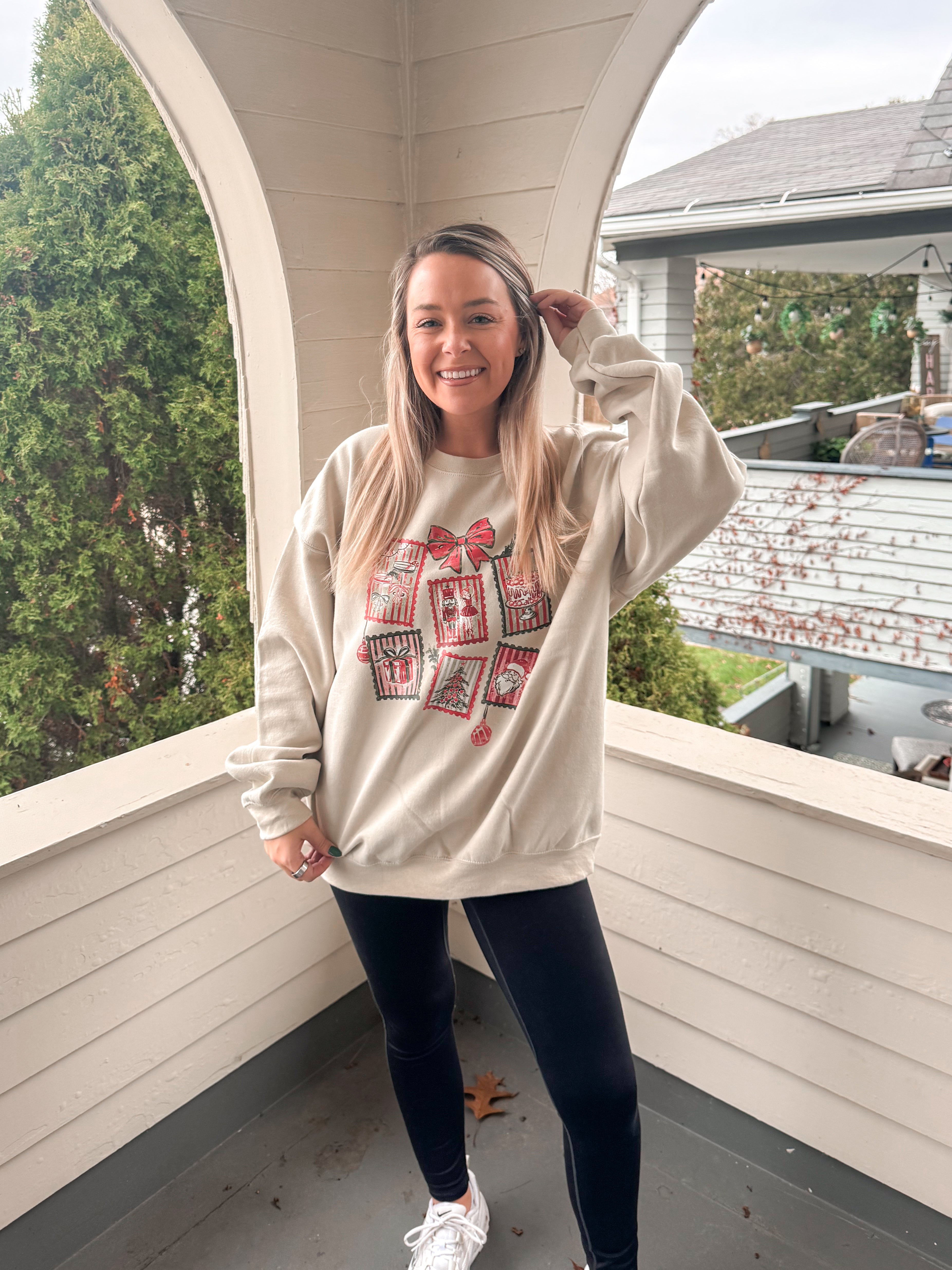 Christmas Stamp Holiday Sweatshirt