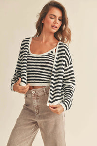 Noah Striped Crochet Cardigan