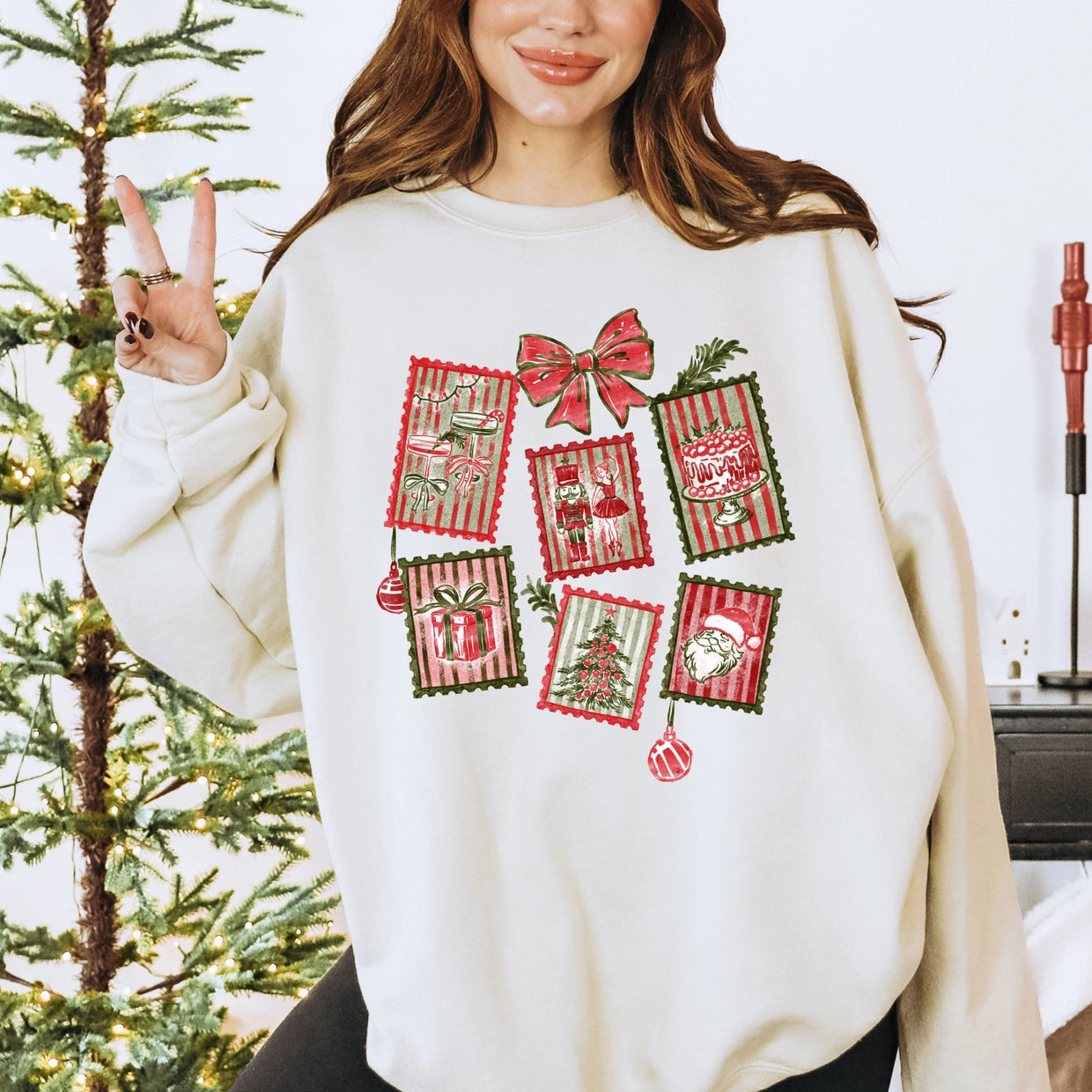 Christmas Stamp Holiday Sweatshirt