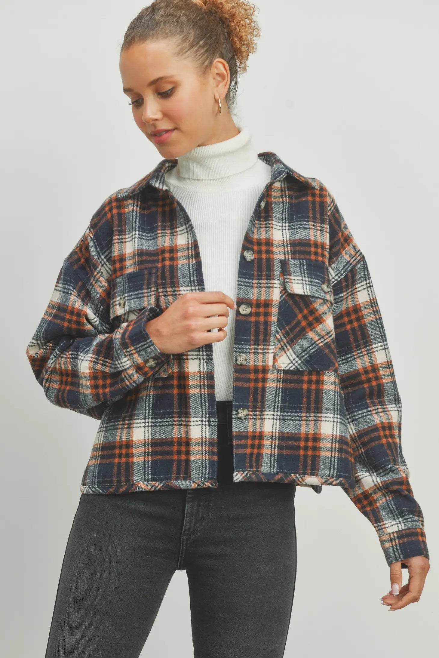 Perry Plaid Cropped Shacket