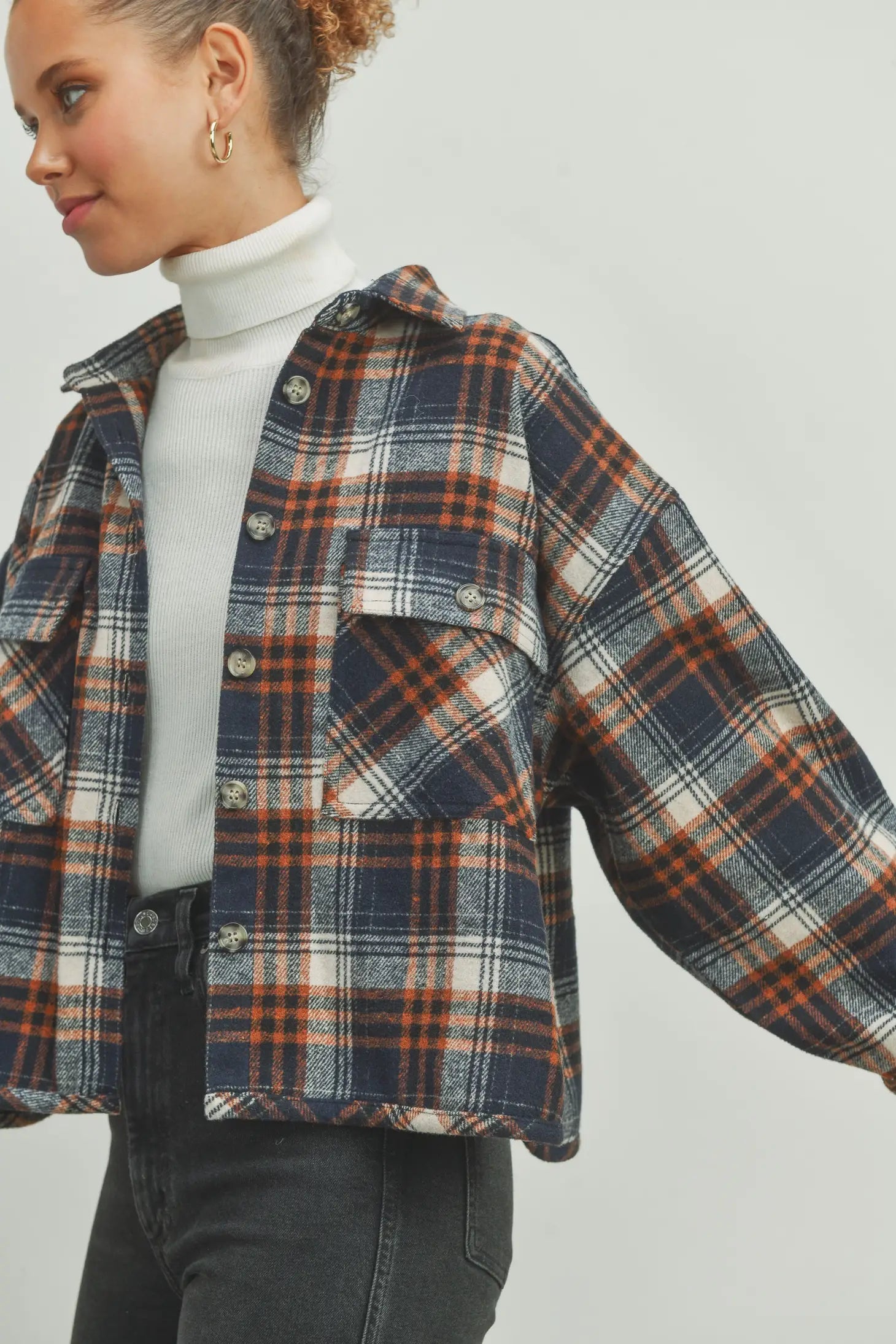 Perry Plaid Cropped Shacket
