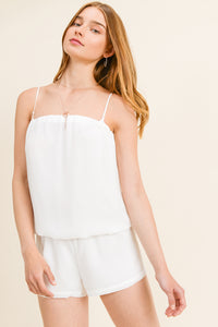 White Chiffon Resort Romper